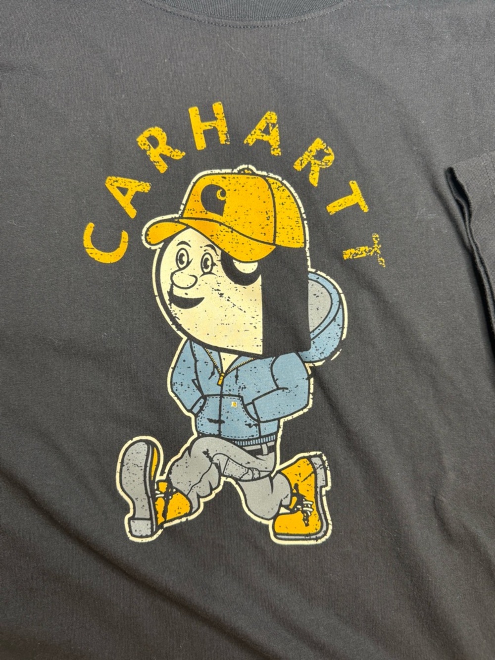 Carhartt Graphic T Shirt Mens 2XL Black Relaxed Fit Logo Character Tee